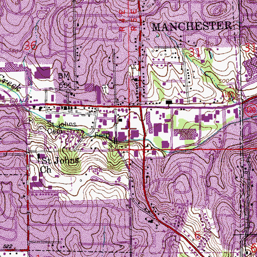 Topographic Map of Nationalway Shopping Center, MO