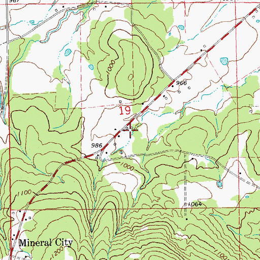 Topographic Map of Stono School, MO