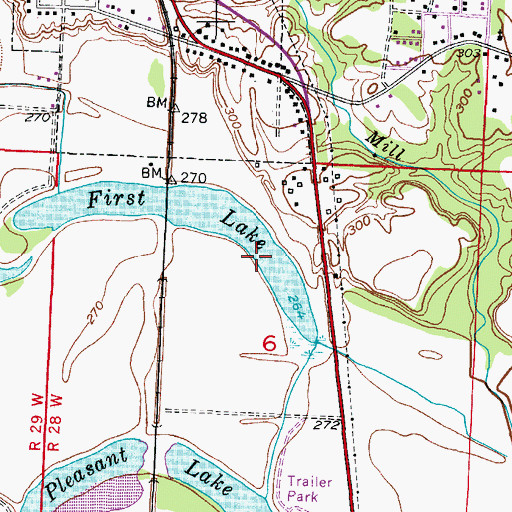 Topographic Map of First Lake, AR