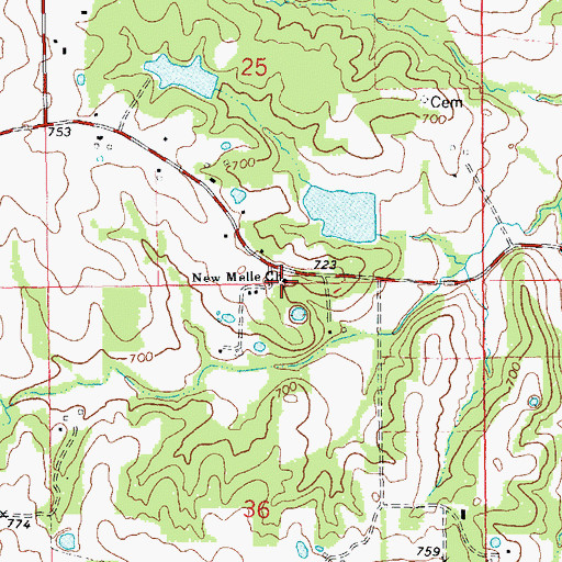 Topographic Map of New Melle Church, MO