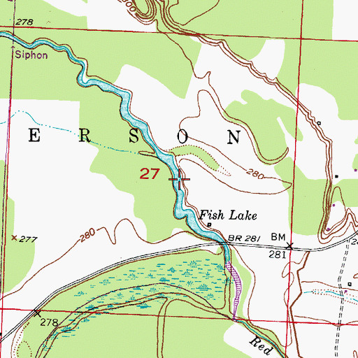 Topographic Map of Fish Lake, AR