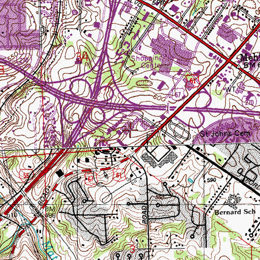 Topographic Map of Central City South, MO