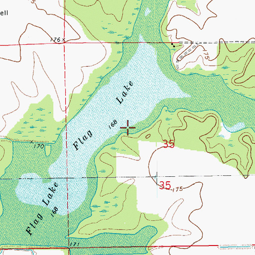 Topographic Map of Flag Lake, AR