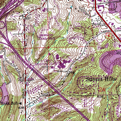 Topographic Map of Twin Lakes Country Club, MO