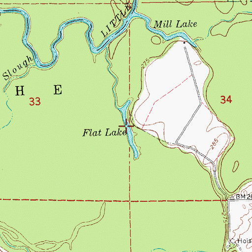 Topographic Map of Flat Lake, AR