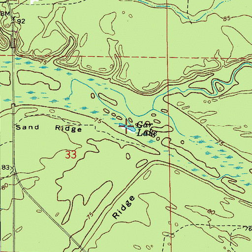 Topographic Map of Gar Lake, AR