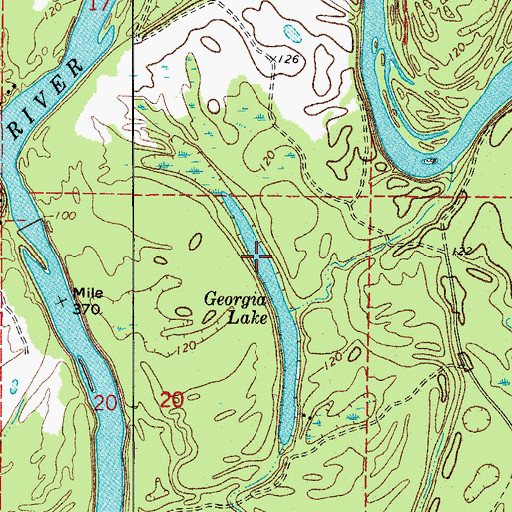 Topographic Map of Georgia Lake, AR
