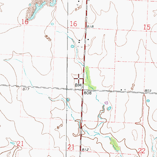 Topographic Map of Appleton Center School (historical), MO