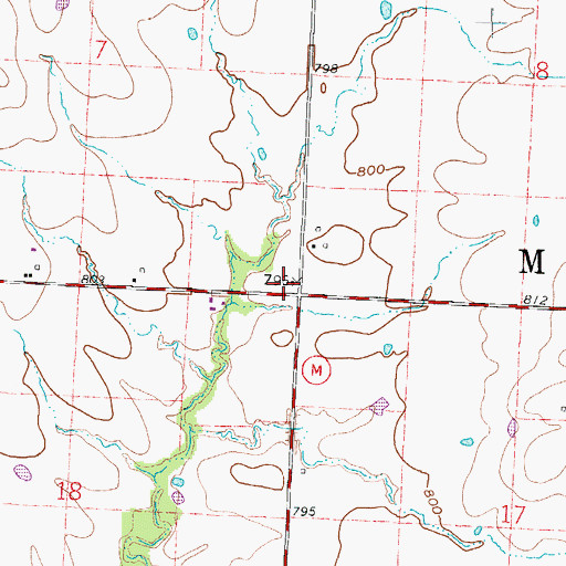 Topographic Map of Potts School (historical), MO