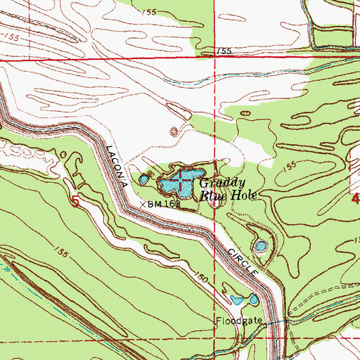 Topographic Map of Graddy Blue Hole, AR