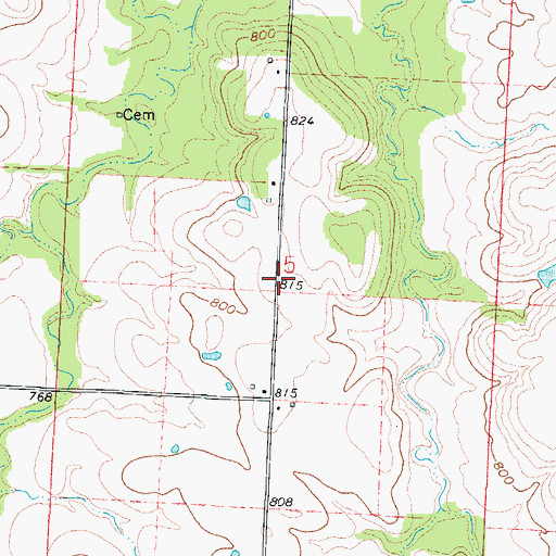 Topographic Map of Hillsdale School (historical), MO