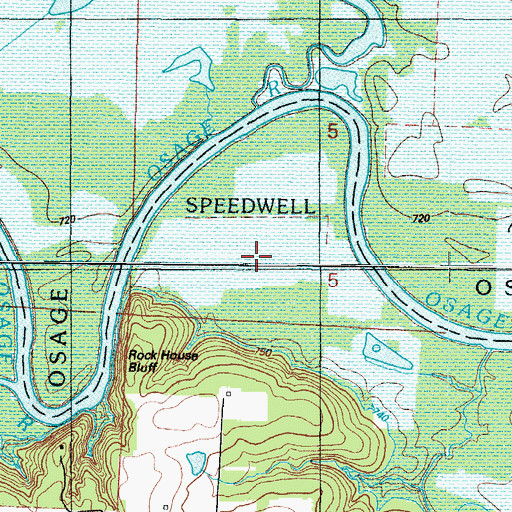Topographic Map of Whitley Bend, MO