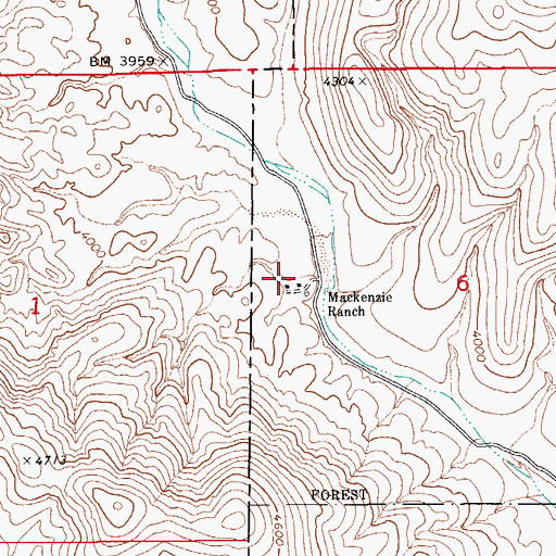 Topographic Map of Mackenzie Ranch, AZ