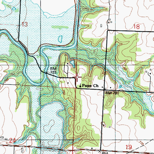 Topographic Map of Pape, MO