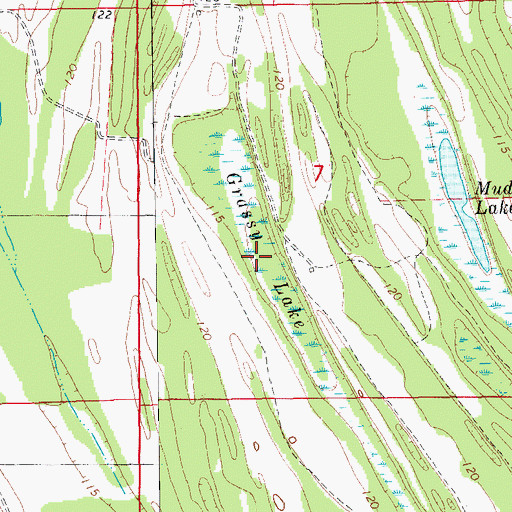 Topographic Map of Grassy Lake, AR
