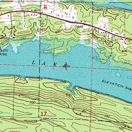 Topographic Map of Lake Greeson, AR