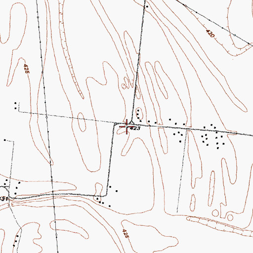 Topographic Map of Red School (historical), MO