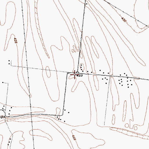 Topographic Map of Red School (historical), MO