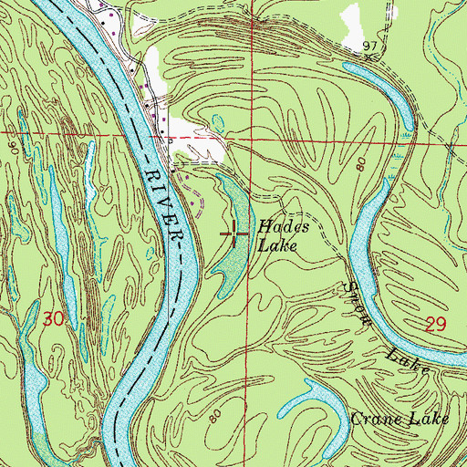 Topographic Map of Hades Lake, AR