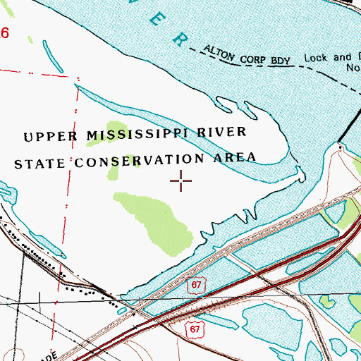 Topographic Map of Alton Ferry Landing (historical), MO