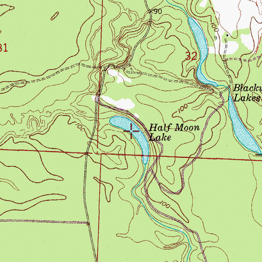 Topographic Map of Half Moon Lake, AR