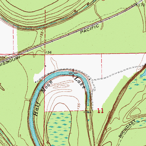 Topographic Map of Half Moon Lake, AR