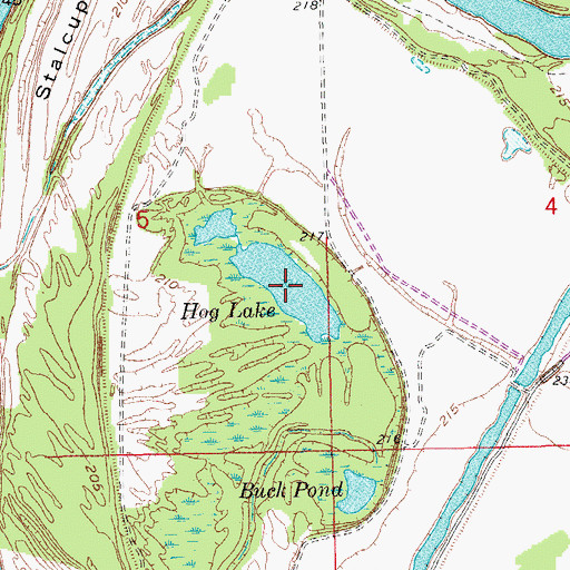 Topographic Map of Hog Lake, AR