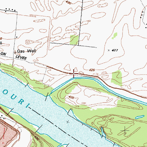 Topographic Map of Goose Island (historical), MO