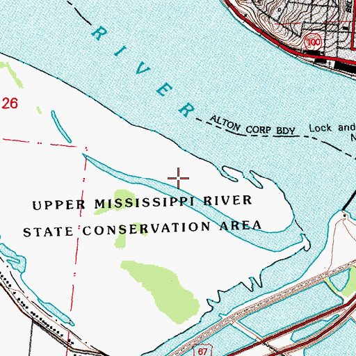 Topographic Map of McPikes Island (historical), MO