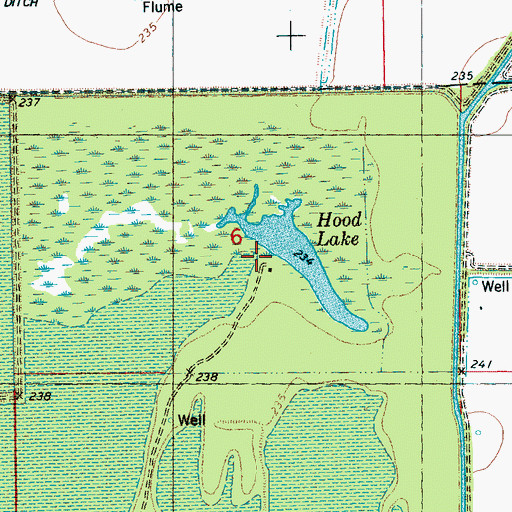 Topographic Map of Hood Lake, AR