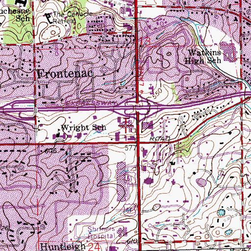 Topographic Map of Le Chateau Village, MO