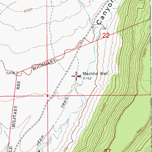 Topographic Map of Macklin Well, AZ