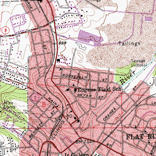 Topographic Map of Saint Francois, MO