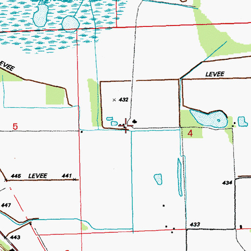 Topographic Map of Cuivre Club, MO
