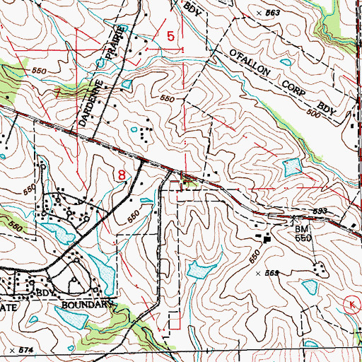 Topographic Map of Lea Ridge School (historical), MO