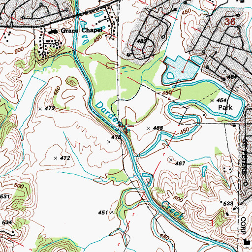 Topographic Map of Boettlers Club, MO