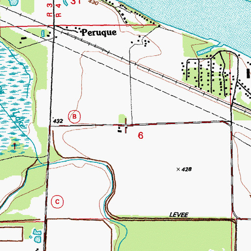 Topographic Map of Baldwin School (historical), MO