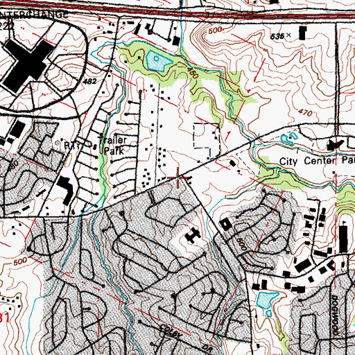 Topographic Map of Spencer School (historical), MO