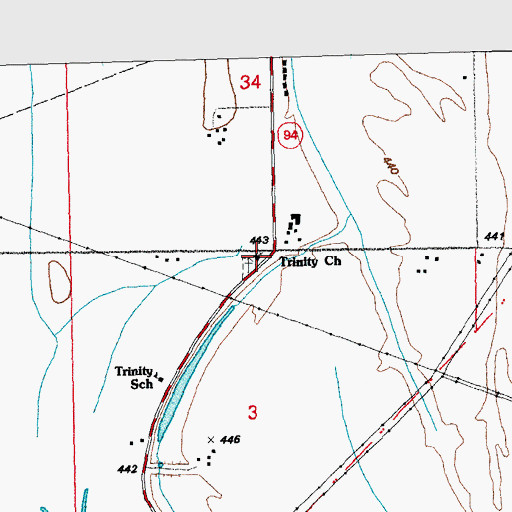 Topographic Map of Wilke School (historical), MO