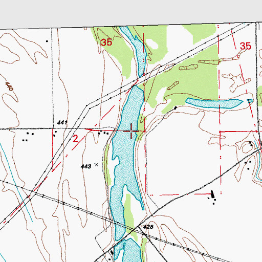 Topographic Map of Point Prairie School (historical), MO