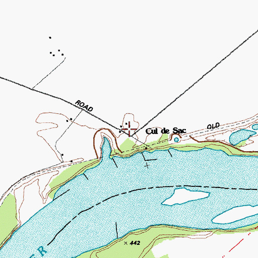 Topographic Map of Cul de Sac School (historical), MO