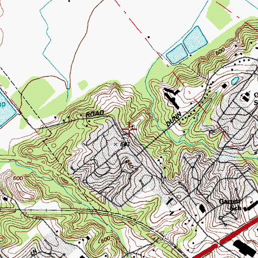 Topographic Map of Garrett School, MO