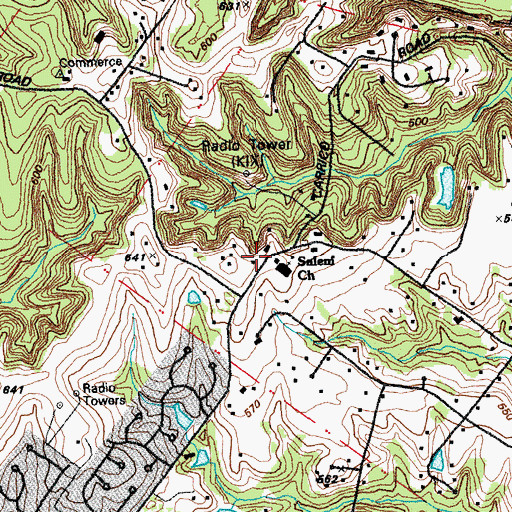 Topographic Map of Salem School (historical), MO