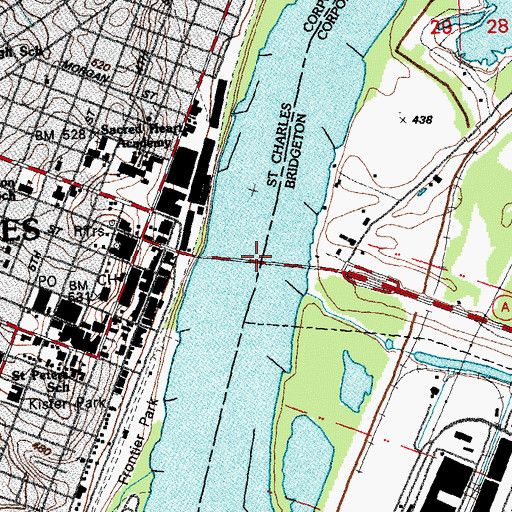 Topographic Map of Electric Bridge, MO