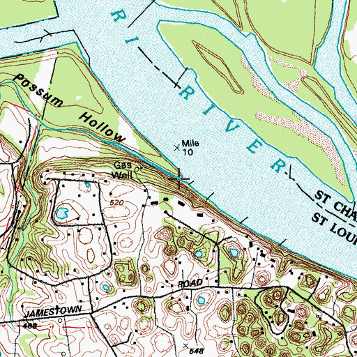 Topographic Map of Possum Hollow, MO