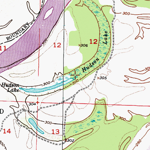 Topographic Map of Hudson Lake, AR