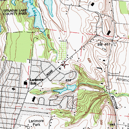 Topographic Map of Saint Aloysius Church (historical), MO