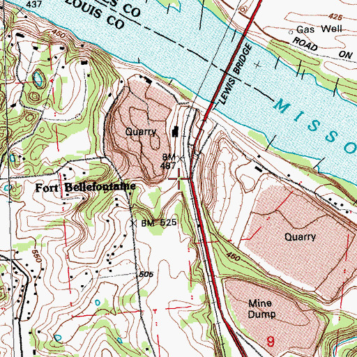 Topographic Map of Ruegg (historical), MO