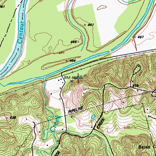 Topographic Map of Centaur Lime Company, MO