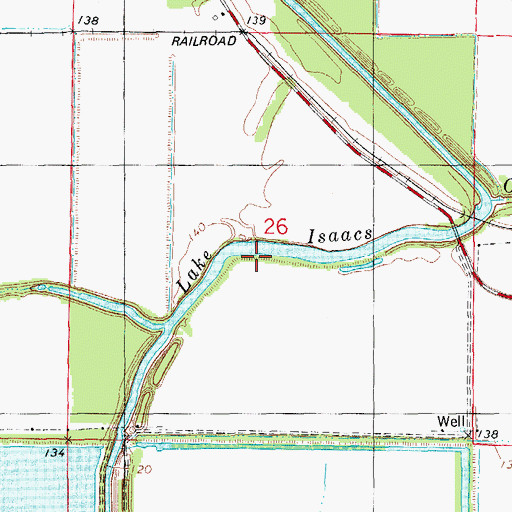 Topographic Map of Lake Isaacs, AR